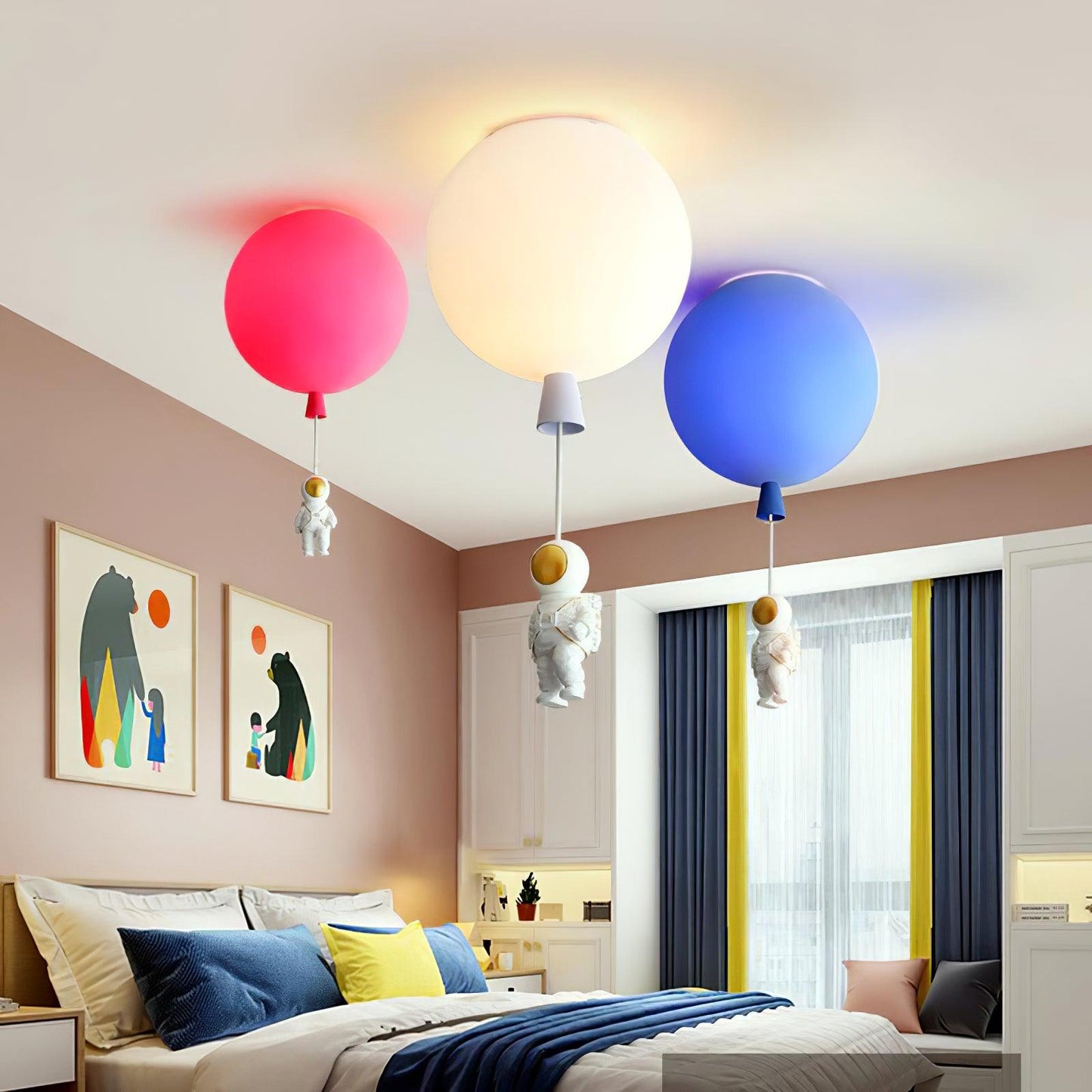 Lampe LED Moderne Lune Astronaute - Suspension Éclairante Unique pour Chambre