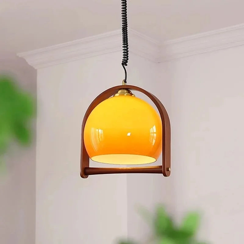 Suspension Vintage Bauhaus en Bois - Élégance Classique et Design Moderne