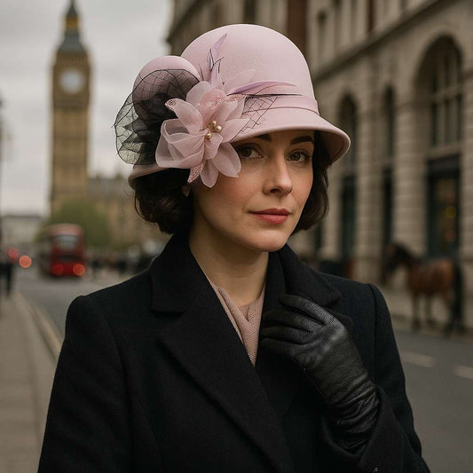 Chapeau Melon.Cloche Femme à Fleur