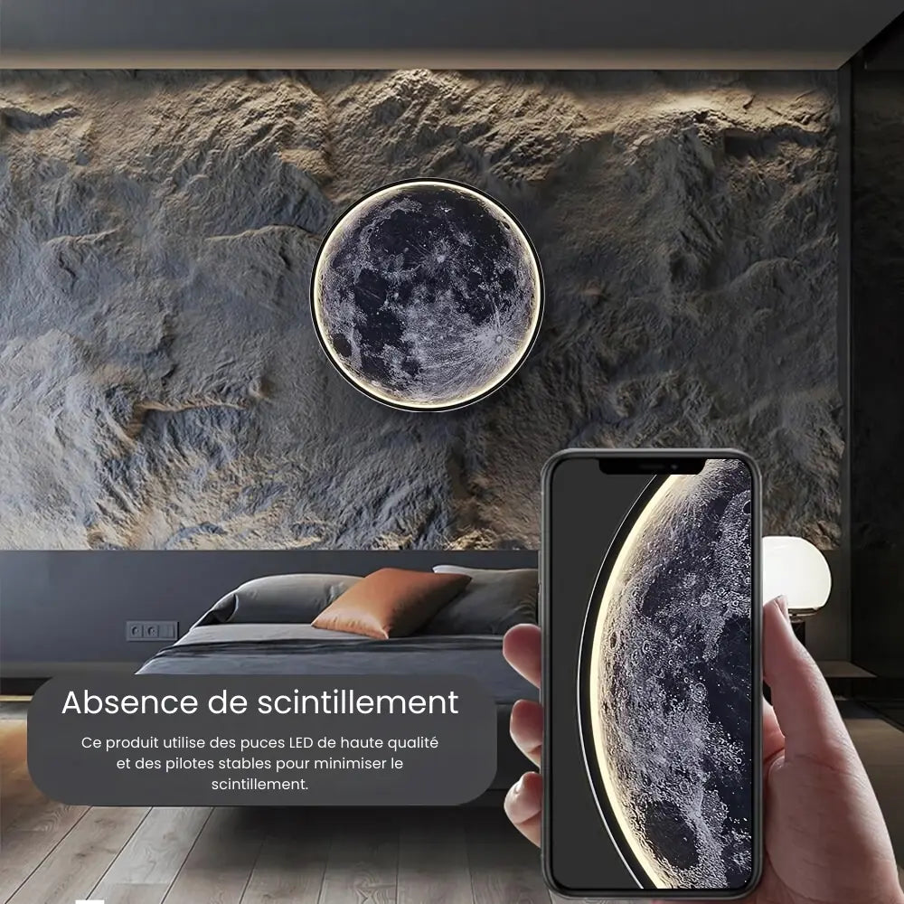Lampe de chevet Murale Lune LED Moderne