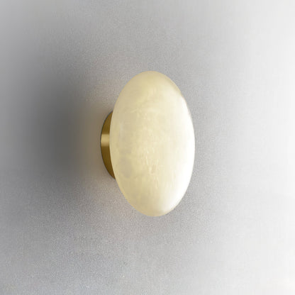 Lampe Plafonnier Oval en Albâtre – Éclairage LED Élégant en Métal et Albâtre