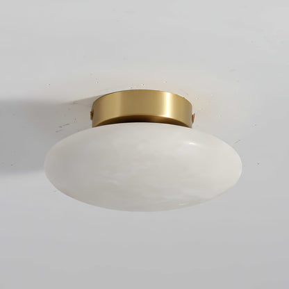 Lampe Plafonnier Oval en Albâtre – Éclairage LED Élégant en Métal et Albâtre