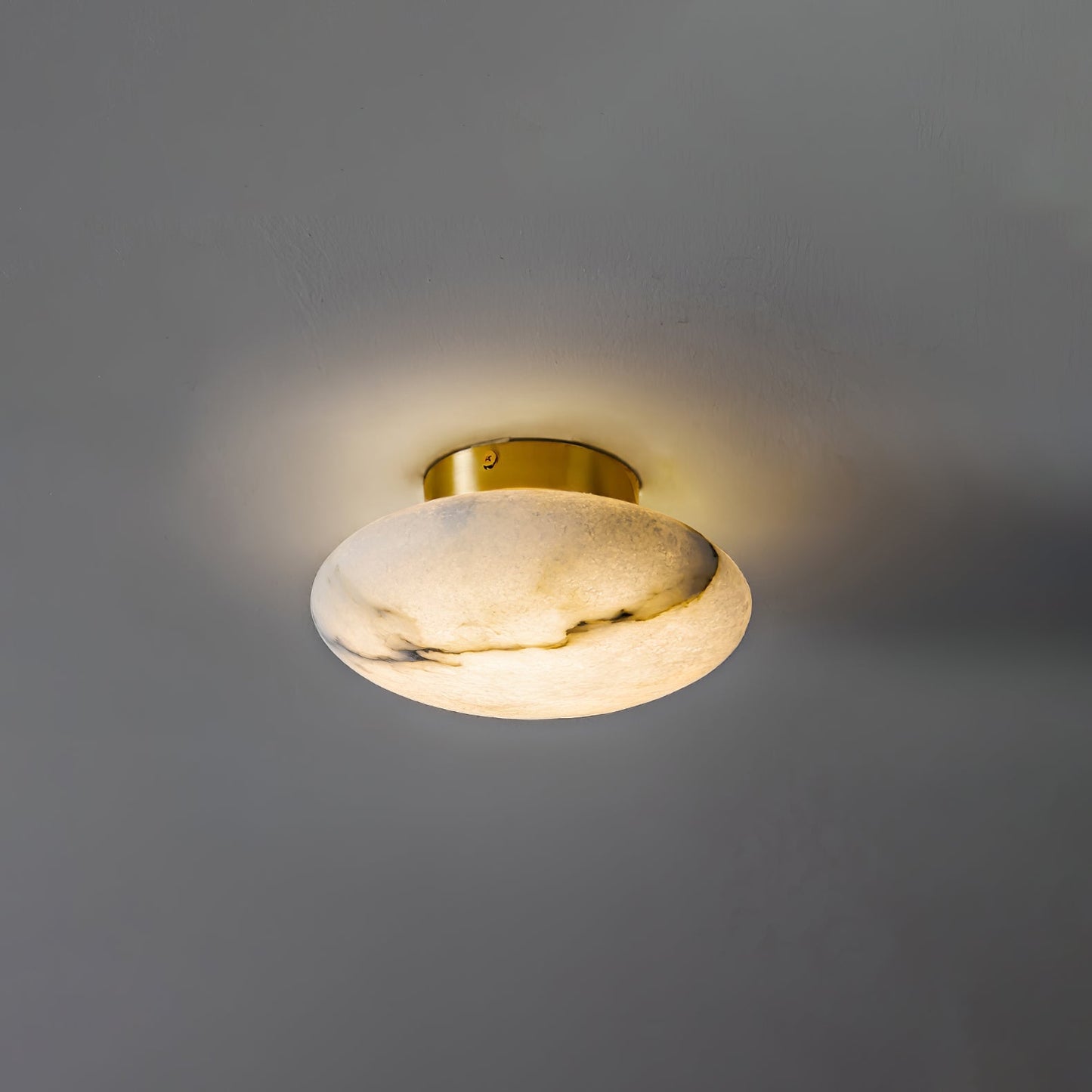 Lampe Plafonnier Oval en Albâtre – Éclairage LED Élégant en Métal et Albâtre