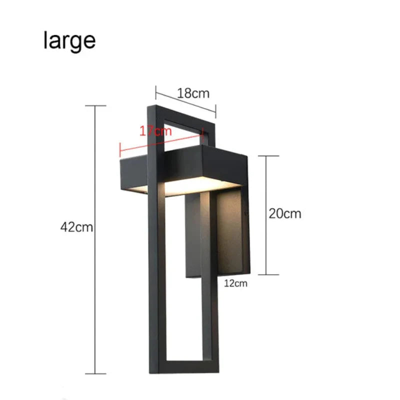 Applique Murale LED Extérieure Vintage et Rétro IP65 détails dimension large