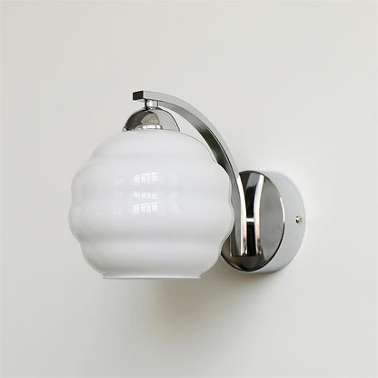 Lampe Murale Vintage Art Déco, Élégance Classique avec Abat-jour en Verre Blanc