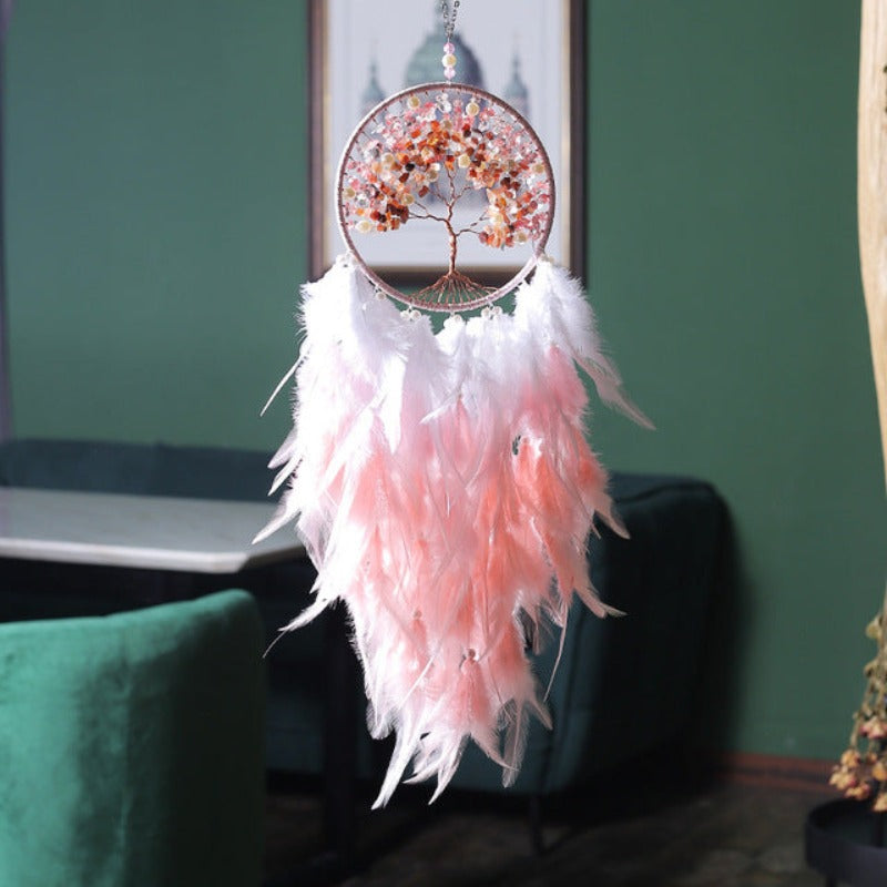 Attrape-rêves Arbre de vie Rose Lumineux Princesse