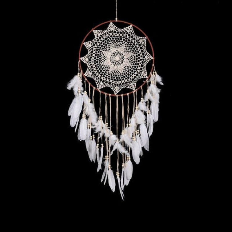 Attrape-rêves blanc cassé pour tête de lit