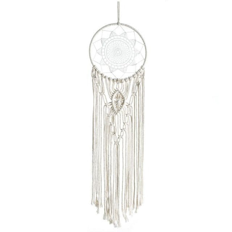 Attrape-rêves Fleur Blanc Macramé