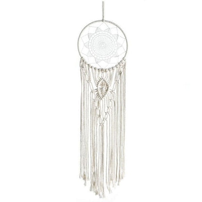 Attrape-rêves Fleur Blanc Macramé