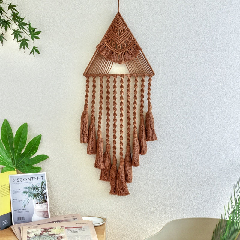 Attrape rêves Triangle Macramé Marron