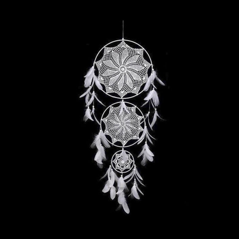 Attrape-rêves trois cercles blanc