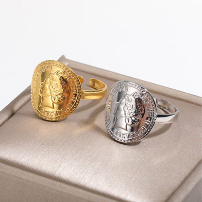 Bague Acier Inoxydable Monnaie