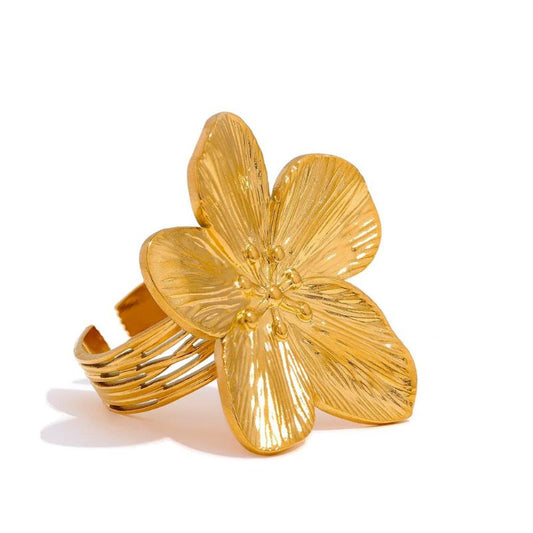 Bague Acier Inoxydable Pensee
