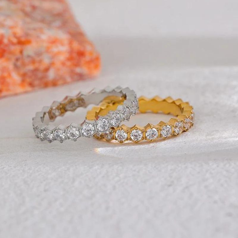 Bague Acier Inoxydable Amber