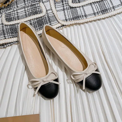 Ballerine a talon beige