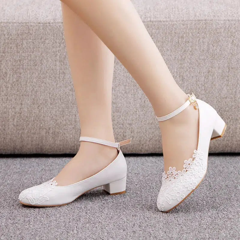 Ballerine talon blanche