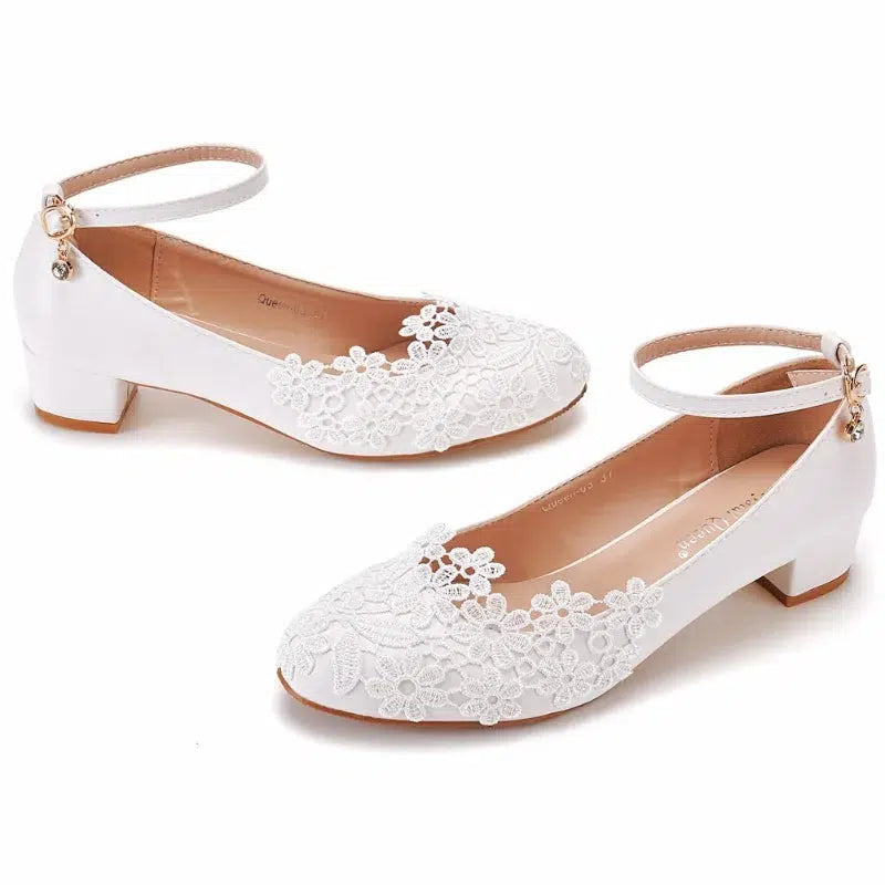 Ballerine talon blanche-Old Money