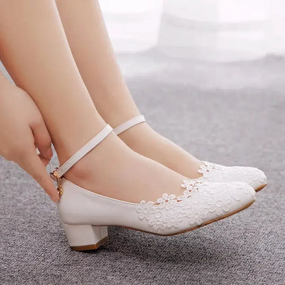 Ballerine talon blanche