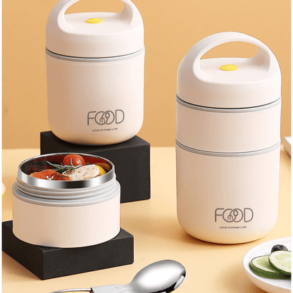 Lunch Box Isotherme Compartimentée Beige