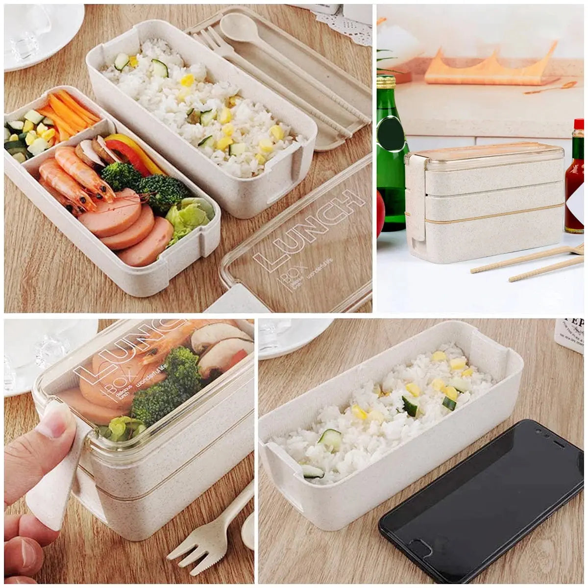 Bento Box Lunch 900ml (Beige)