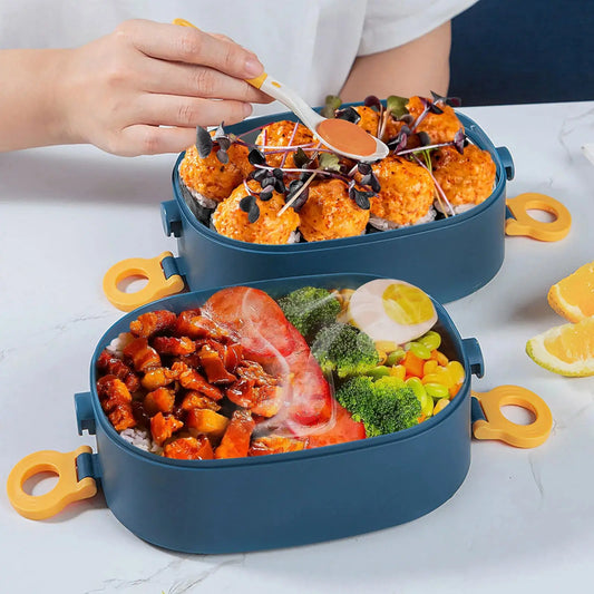 Bento Lunch Box 3 Couches Bleu 2000ML (GOURMET)