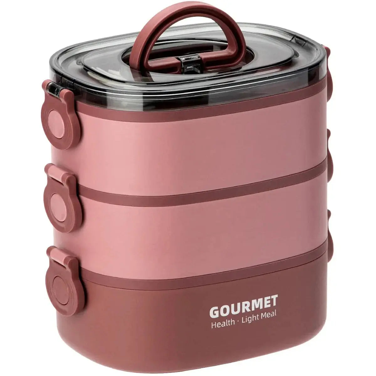 Bento Lunch Box 3 Couches Rose 2000ML (GOURMET)