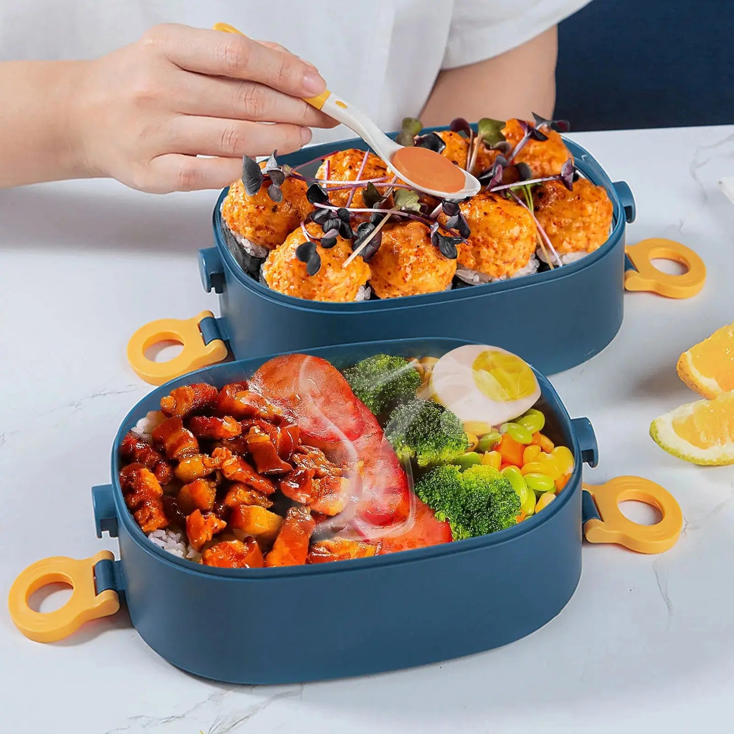 Bento Lunch Box 3 Couches Rose 2000ML (GOURMET)