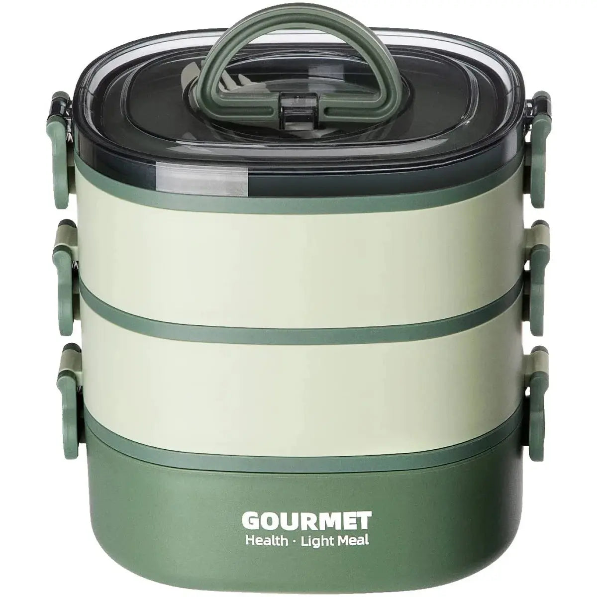 Bento Lunch Box 3 Couches Vert 2000ML (GOURMET)