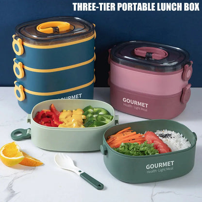 Bento Lunch Box 3 Couches Vert 2000ML (GOURMET)
