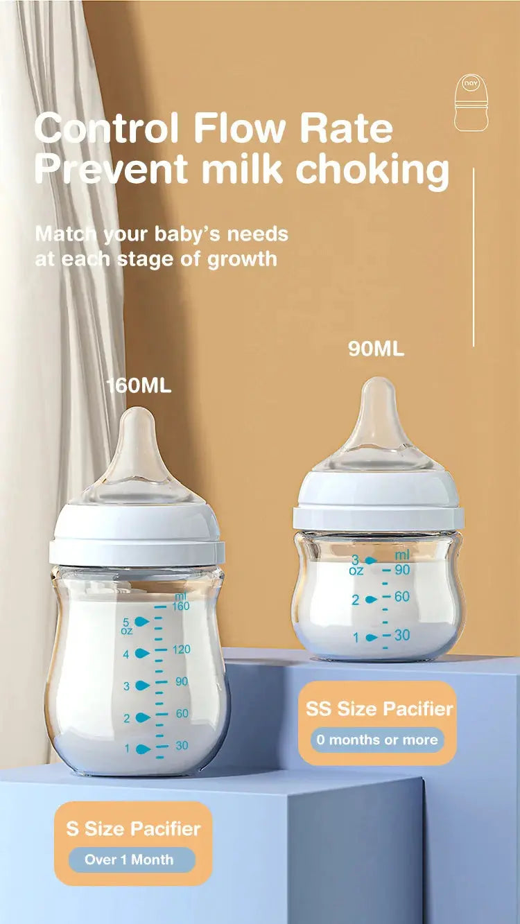 Biberon En Verre Naissance anti-colique 160ML