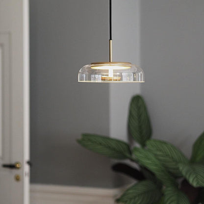 Suspension LED Solaire – Éclairage Moderne en Laiton et Verre pour Intérieur Élégant