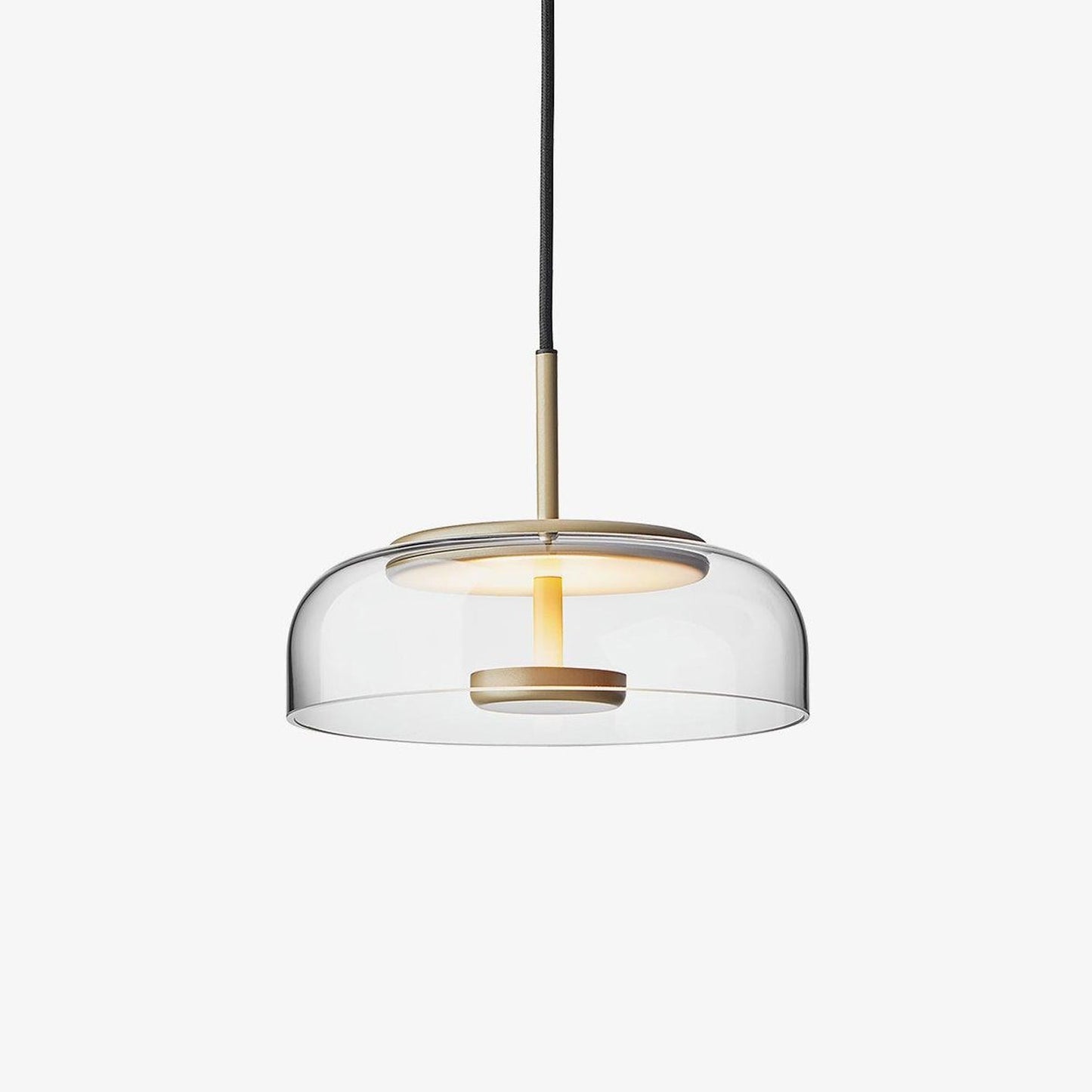 Suspension LED Solaire – Éclairage Moderne en Laiton et Verre pour Intérieur Élégant