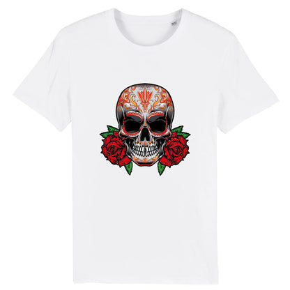 T shirt tete de mort mexicaine Rose Flamme