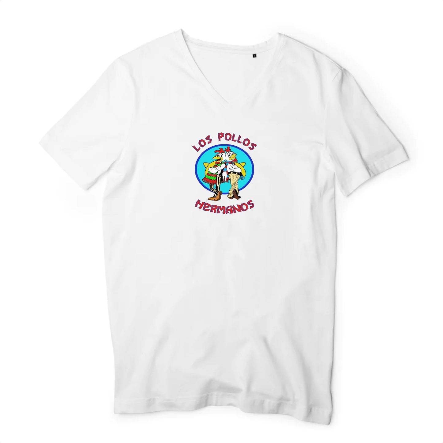 T shirt homme col V Los pollos hermanos frères poulets