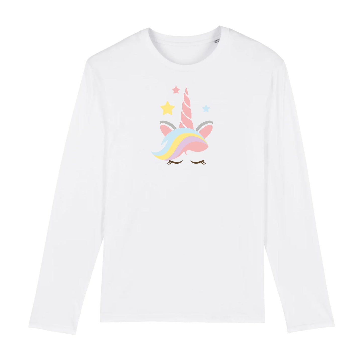 T shirt Manches longues Homme Licorne avec corne rose