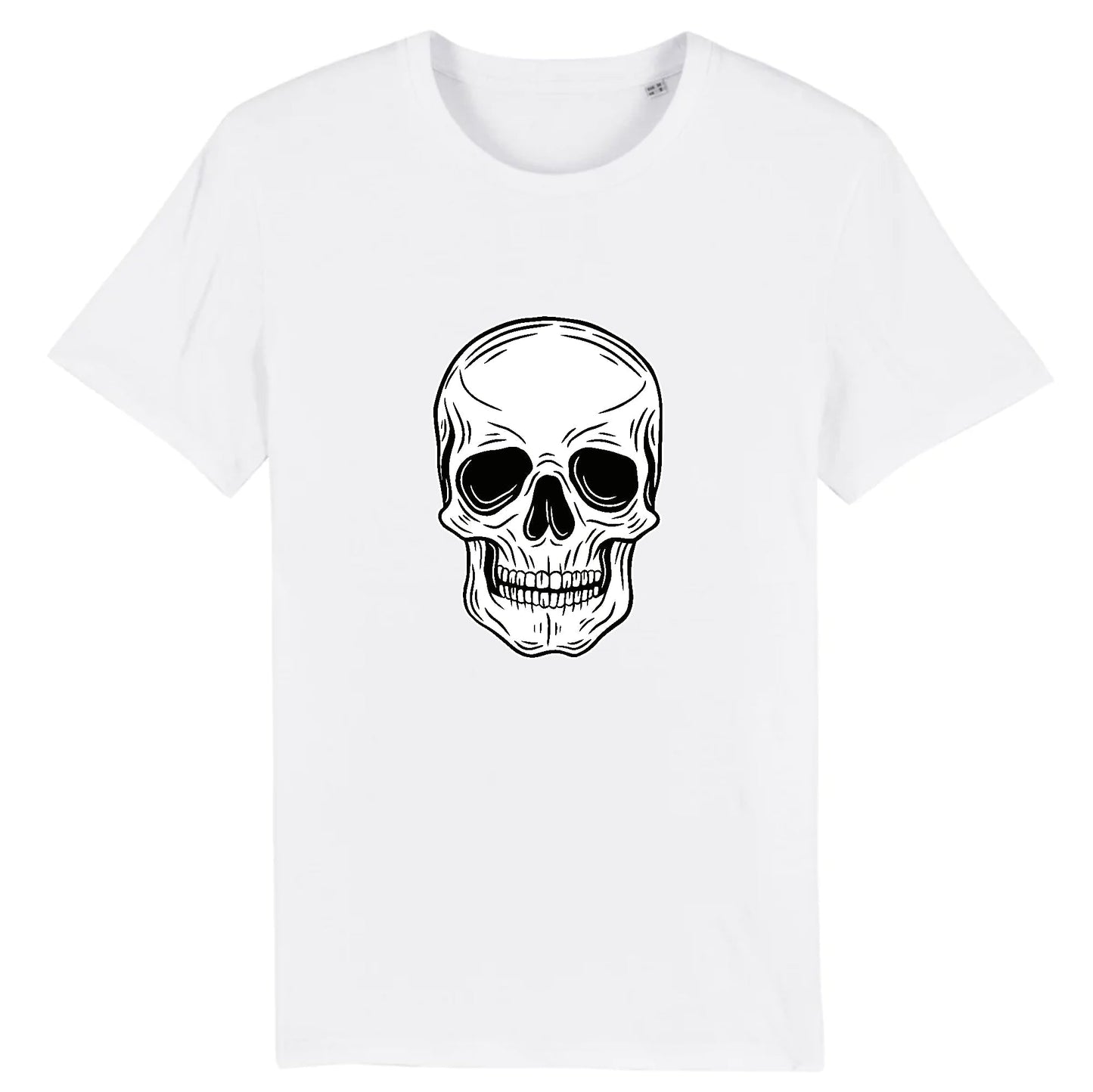 T shirt Unisex Tête de Mort Blanche