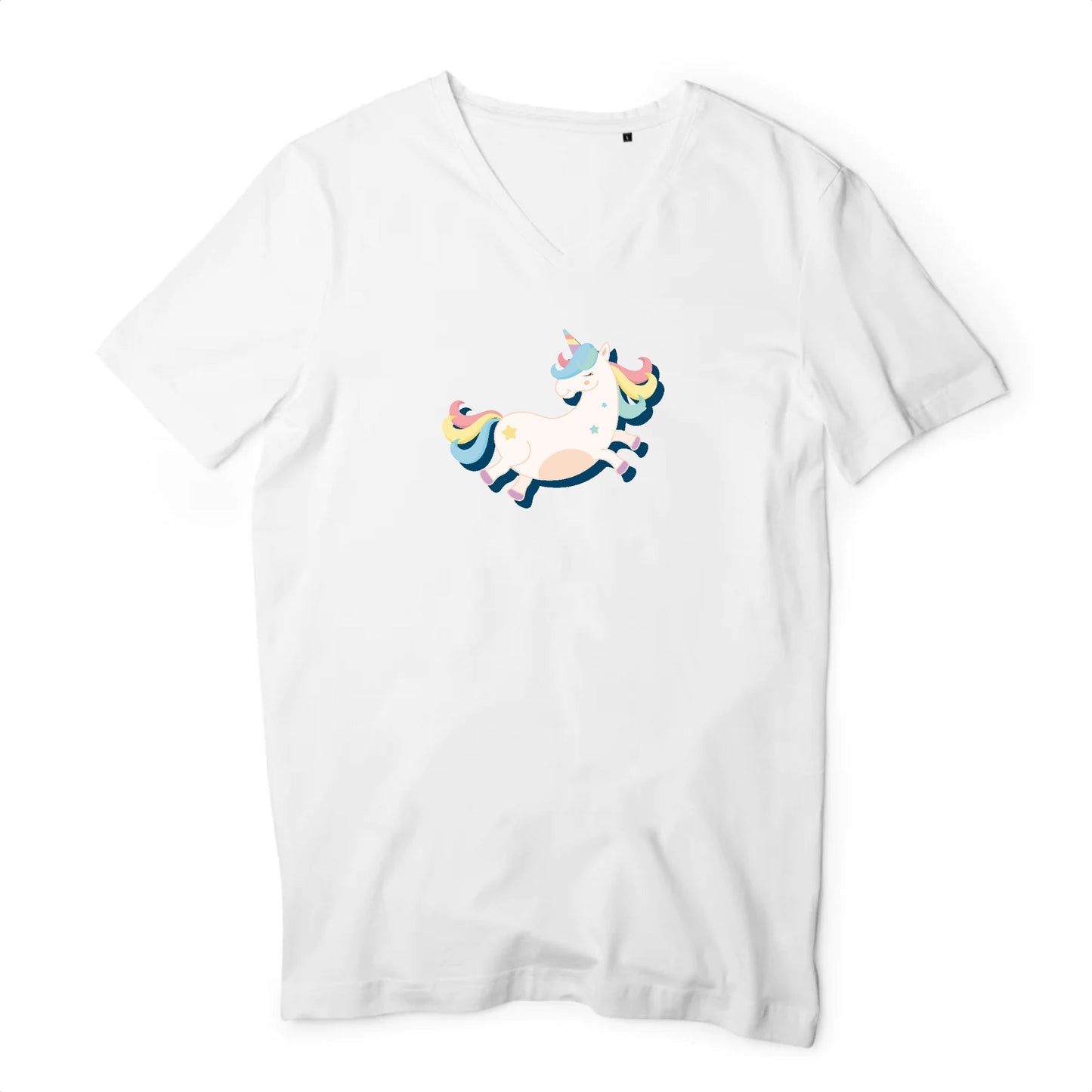 T shirt homme col V Licorne adorable