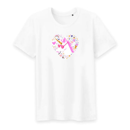 T shirt homme col rond Licorne avec lunettes
