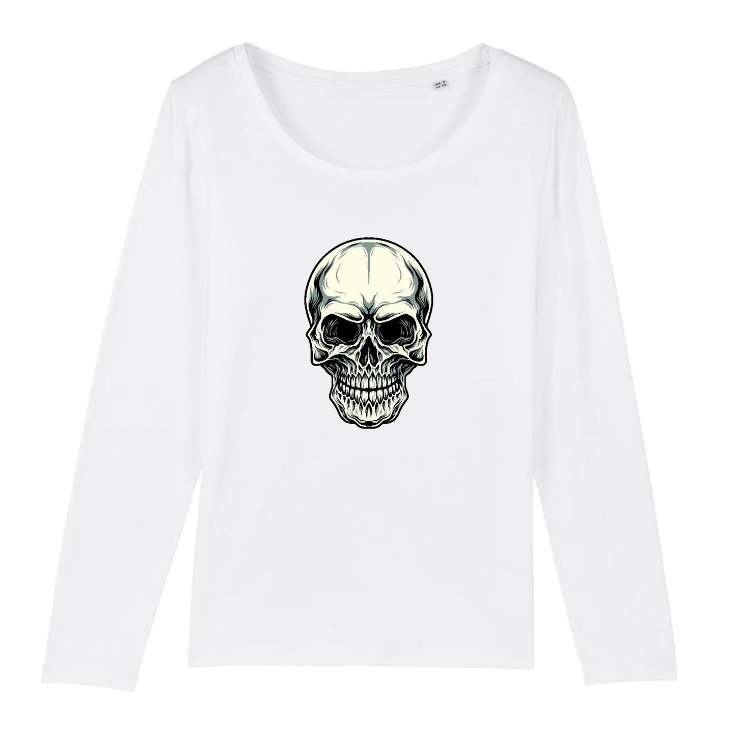 T shirt Manches longues Femme Tête de Mort horreur