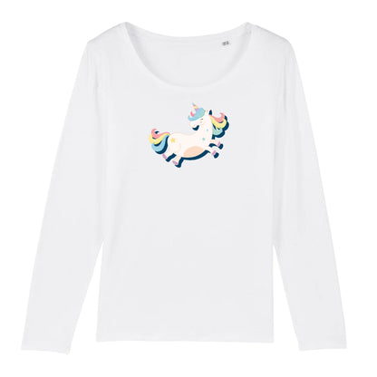 T shirt Manches longues Femme Licorne adorable