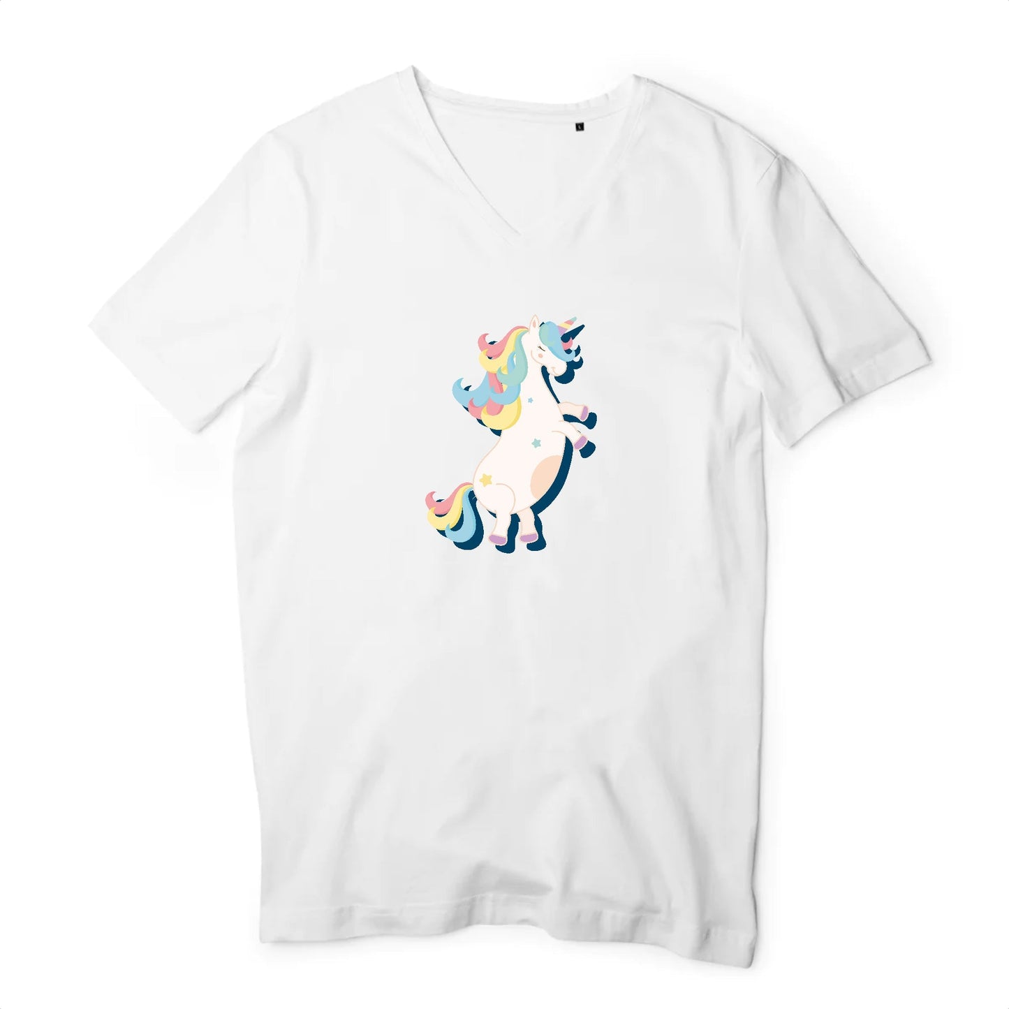 T shirt homme col V Licorne danse