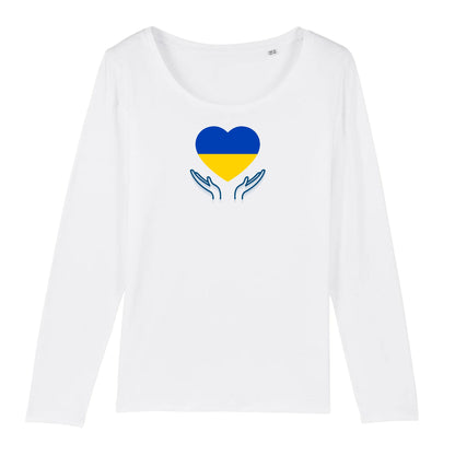 T shirt Manches longues Femme Ukraine Prière pour la Paix