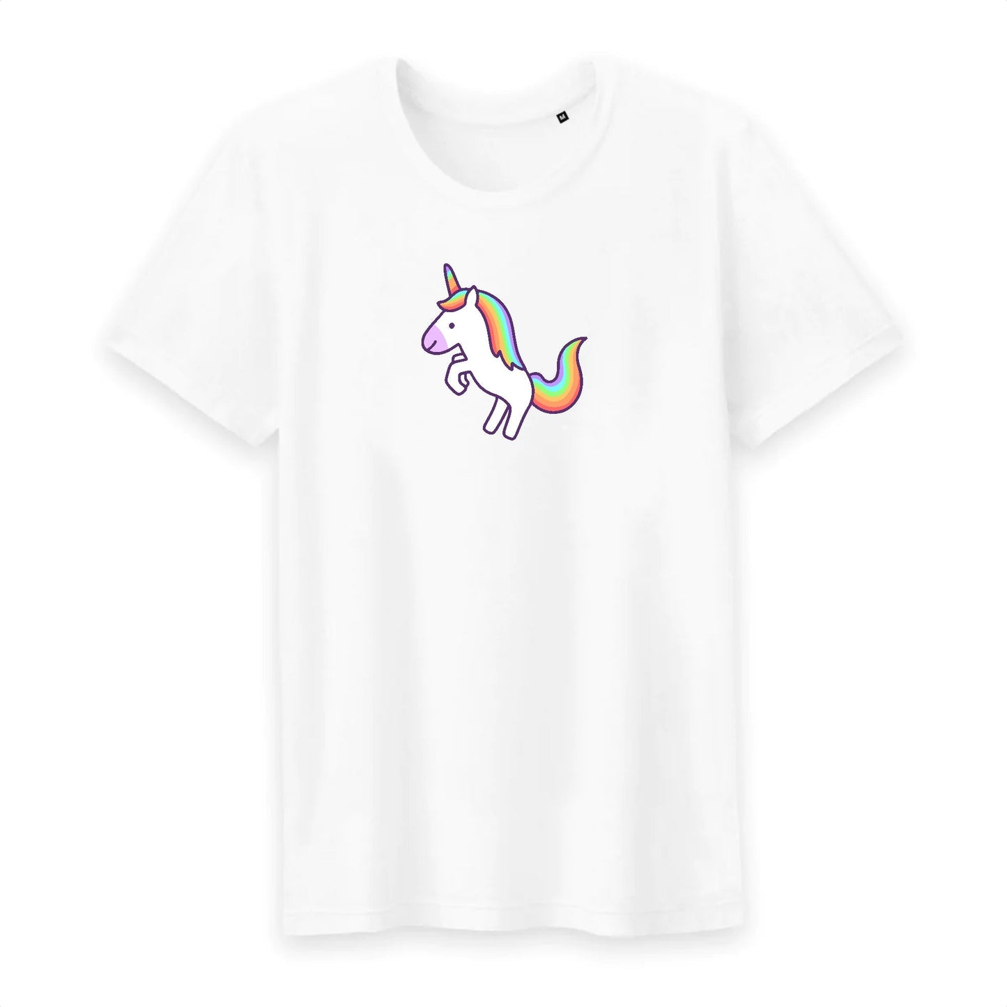 T shirt homme col rond Licorne blanche