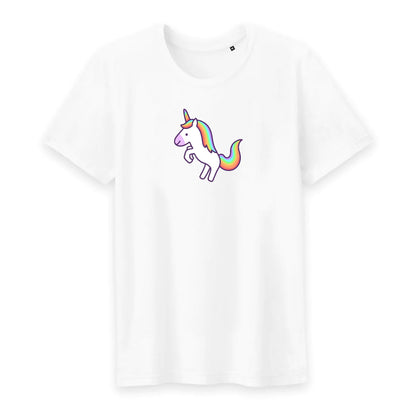 T shirt homme col rond Licorne blanche