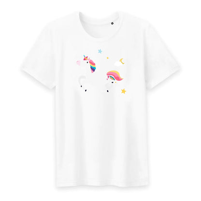 T shirt Homme col rond Licorne et étoiles