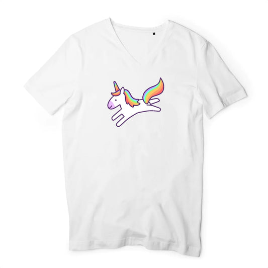 T shirt homme col V Licorne saute