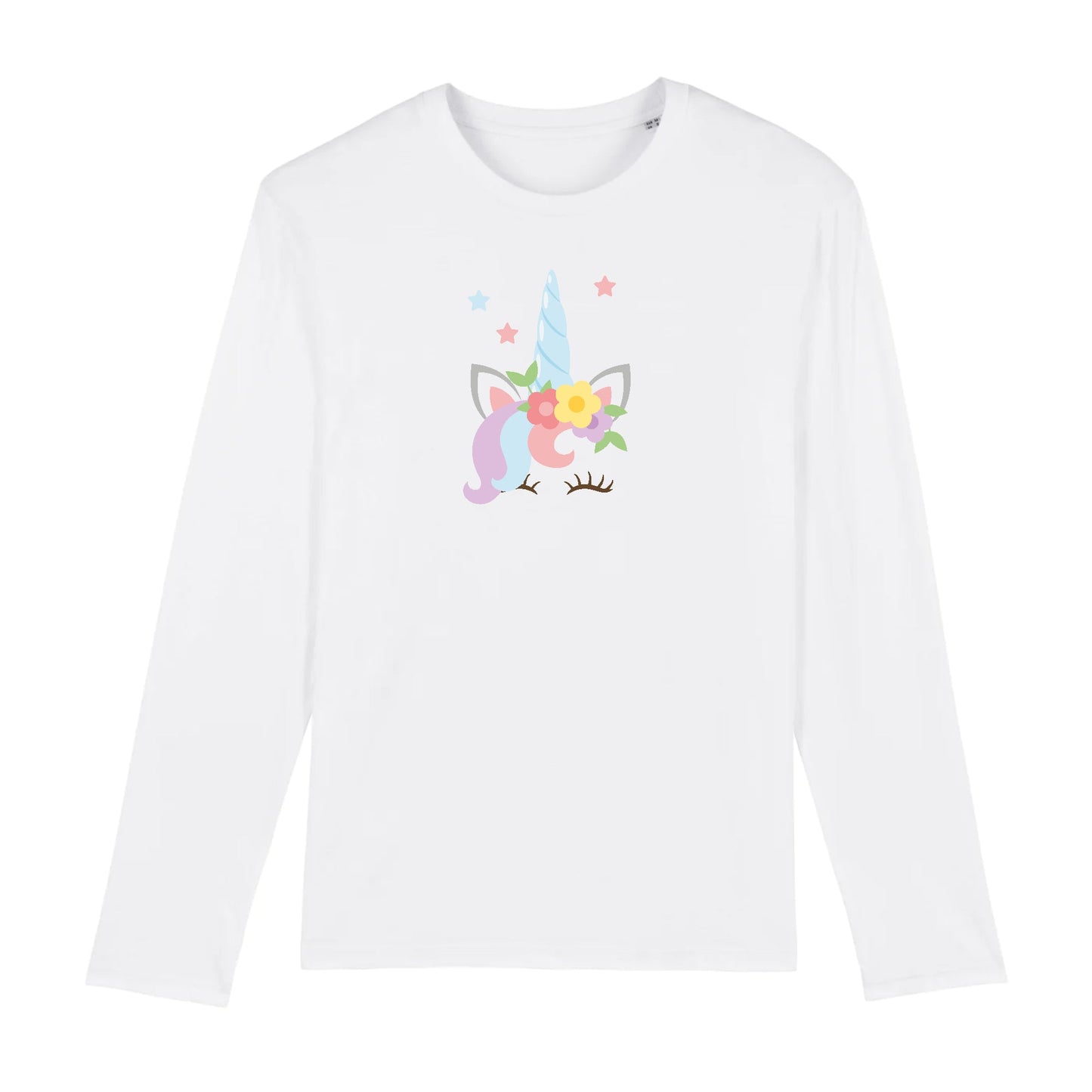 T shirt Manches longues Homme Licorne avec fleurs