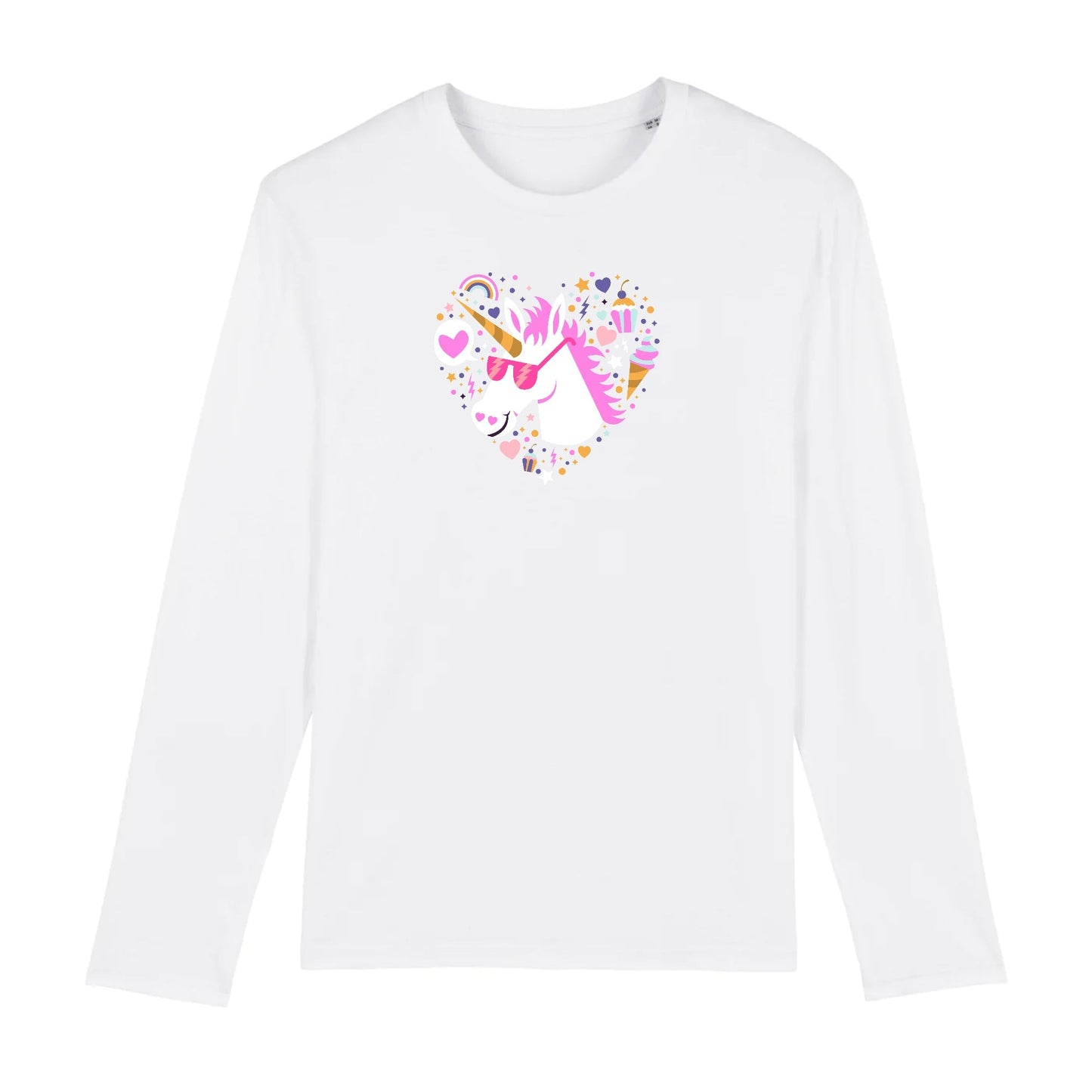 T shirt Manches longues Homme Licorne avec lunettes