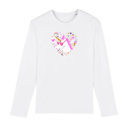 T shirt Manches longues Homme Licorne avec lunettes
