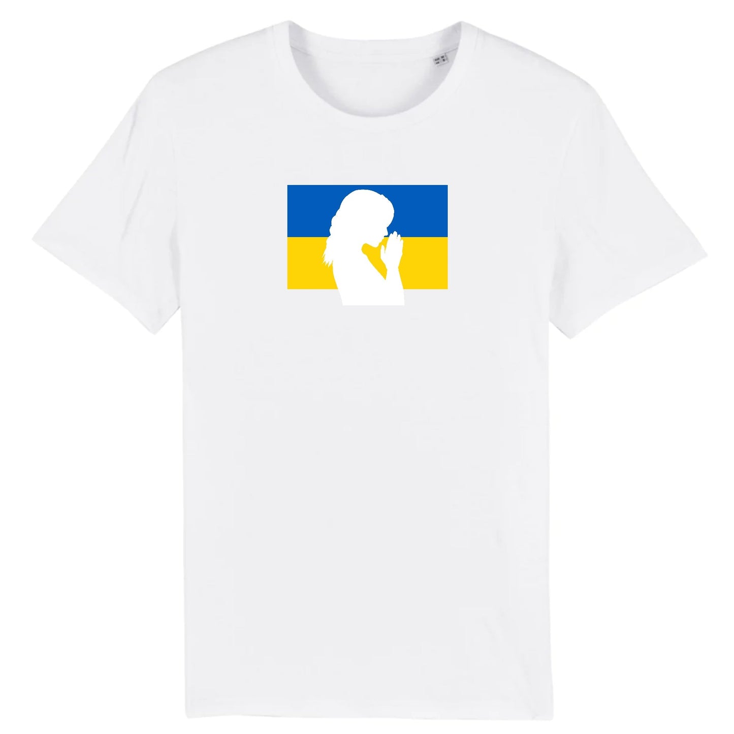 T shirt Unisex Ukraine Silhouette de Femme en Prière